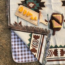 캠핑용카페트 인도풍 대형 러그 카펫트 텐트 카페트 베란다 홈 캠핑 바닥 차박 감성 매트 우스어스, 130x180cm+150x200 방습 패드