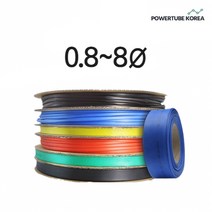 파워튜브코리아 열수축튜브 롤 0.8~8mm, 4mm, 흑색, 1개