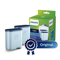 CA6903/01과 같은 필립스 정품 석회질 및 정수 필터 - AquaClean 필터 2개 최대 5 000잔까지 물때 제거 없음* Click&Go 시스템 흰색(CA6903/22)-20760, 단일 팩