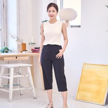 우일 중년여성 인견 스판 6부 밴딩팬츠