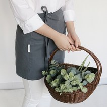 포홈 린넨무지 숏랩 하프앞치마 (8 color), 차콜