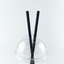 7mm 28cm 일자 블랙 일회용 개별 롱 빨대 100개입, 100개