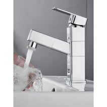 콜러수전 Kohler 검은 색 가정용 냉온수 개폐식 풀 아웃 카운터 높이 조절 샴푸 위 회전 가능 주방 욕실 수도꼭지, 밝은 은색 이중 콘센트 회전 표준 모