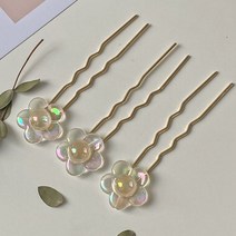 키메라제이 큐티 오로라 플라워 메탈 올림머리 비녀 유핀