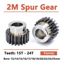 스퍼기어 스텝 키웨이 보어 스퍼 2 M 모터 기어 OD 45 탄소강 1 개 RC부품, 19.20 Teeth - 16mm  (keyway 5)