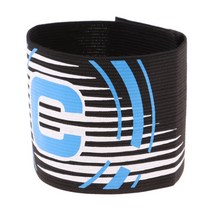 스티커가있는 큰 C 캡틴 완장 고탄력 축구 축구 밴드, 폴리 에스터, 블랙