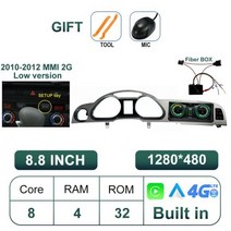 QLED 스크린 자동차 멀티미디어 자동 카플레이 모니터 라디오 아우디 A6 A6L C6 2005 2012 오디오 비디오 플레이어 안드로이드 13 8.8 인치, 1.2 GPS 4G 32G