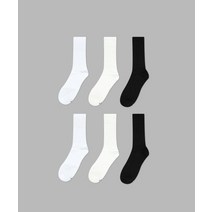 IL-O-GONG-CHIL [6PACK] 1507 모노 트라우져 삭스_ 스노우화이트/화이트/블랙 - 흘러내리지 않는 양말 [6PACK] 1507 MONO TROUSER SOCKS_