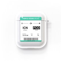 퍼플오션 티켓 에어팟 1 2 케이스, Rome, AL