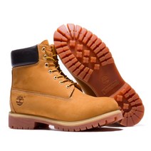 TIMBERLAND 클래식 남성용 6인치 프리미엄 방수 10061 부츠 여성용 누벅 정품 가죽 발목 밀 노란색 신발