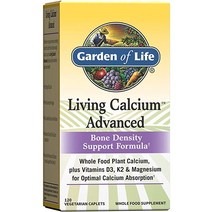 Garden of Life 칼슘 보충제 - 살아있는 칼슘 고급 포뮬러 1 000mg 전체 식품 식물 칼슘 플러스 비타민 D3 K1 및 흡수를 위한 마그네슘