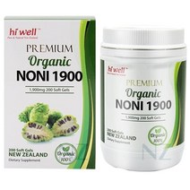 Hi Well Premium Noni 뉴질랜드 하이웰 프리미엄 노니 슈퍼푸드 1900mg 200캡슐 1통