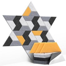 흡음패널 18 Pack Sound Absorbing Panels Hexagon Self Adhesive Soundproof Wall For Home Office Studio Sil, [01] Multicolor