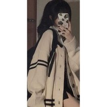 니트 스웨터 교복 병원 단체 카페 사무실 가을 겨울, 60-65kg  화이트