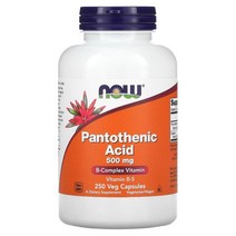 나우푸드 판토텐산 500mg 베지 캡슐 250정, 100개, 100정, 1개