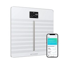 Withings Body+ - 디지털 Wi-Fi 스마트 체중계 자동 스마트폰 앱 동기화 체지방 BMI 전신 체성분 측정 수분 비율 근육 및 뼈 질량 측정 기능 임신 추, Body White
