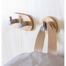 원목후크 대나무 벽옷걸이 가방걸이 벽걸이 주방 욕실 모자걸이 빈티지 마스크 우드 원목, 트리플