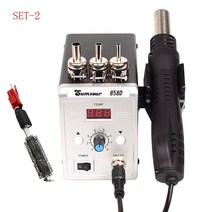 열풍기 소형 히팅기 휴대용 히터건 힛툴 hot air gun 858d 700w bga rework 솔더 스테이션 납땜 heat air gun station 220v110v 용접, 협력사, 220v EU 플러그, 세트 2