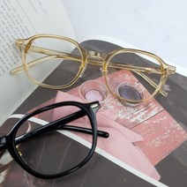 사각라운드뿔테안경(블루라이트렌즈포함) 사각안경 사각뿔테안경 시력보호안경