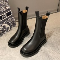 가을과 겨울 검은 양털 마틴 부츠 2021 새로운 영국 스타일 중반 부츠 첼시 굴뚝 짧은 부츠 겨울