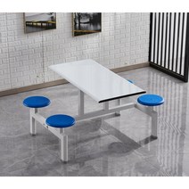 4인테이블 일체형 식탁 의자 4인용 회사 병원 휴게소 벤치, M