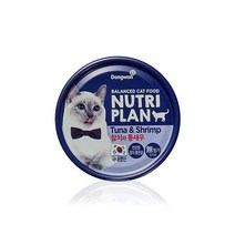 뉴트리플랜 고양이 간식캔, 참치 + 통새우 혼합맛, 160g, 4개