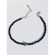 써지컬스틸 스와브로스키 진주 오닉스 원석 팔찌