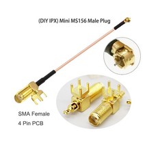 SMA-IPX DIY 미니 MS156 RG178 케이블 RF 동축 피그 테일 확장 점퍼 10 개/묶음 LTE 모뎀 Yota LU150 BEVO, 09 4P SMA F to MS156_12 7.5CM