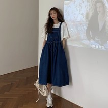 전혜빈 나나 혜리 귀여운 멜빵 치마 스커트 원피스 서양식 데님 스트랩 드레스 2021 신