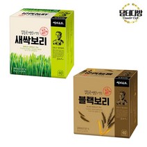 쌍계명차 김동곤명인 새싹보리차 플러스 블랙보리차 40티백, 1