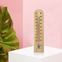 우드온도계 습도계 썹씨 화씨 실내 사우나 온도체크 벽걸이형 아날로그 온도계, 단품