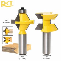 공구 대패 RCT 2 개 120 도 잠금 마이터 핑거 조인트 라우터 비트 세트 1/2 ''목재 합판 MDF 목공 도구 용 생크 밀링 커터 부품, 단일옵션, 한개옵션0