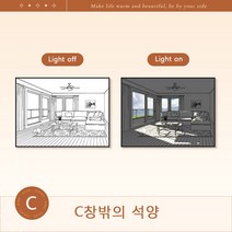 MBH LED 조명액자 LED액자 인테리어 조명 액자 인테리어용품, C창밖의 석양