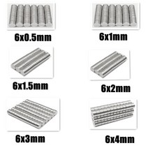 자석 강력자석 냉장고자석 원형자석 N35 원형 자석 6x0.5 6x1 6x2 6x3 6x4 6x1.5mm 네오디뮴 영구적인 NdFe, 08 50 PCS 6x1mm