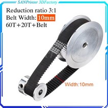 타이밍 벨트 풀리 타임 GT2 타이밍 벨트 풀리 60 개 톱니 20 개 5mm/8mm 감소 3:1/1:3 벨트 폭 6mm 10mm 3D, 20T6.35 - 60T8_400mm 너비-10mm