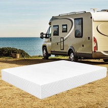 IULULU RV 매트리스 쇼트 킹 25.4cm(10인치) 캠퍼 메모리 폼 미디엄 펌 쿨링 젤 주입 박스 안의 침대 킹 사이즈 매트리스 캠핑카 트렁크 트레일러용 Cert, 10 Inch Memory Foam