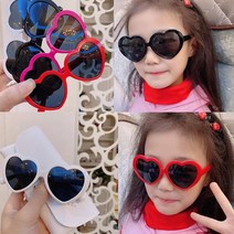 PKFARM 1+1 러블리 하트 인싸 선글라스 패션 포인트 파티 안경, 1P+1P, 스카이+화이트