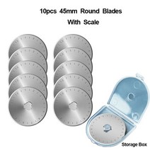 원단커터기 커팅 패브릭 가죽 재봉용 회전 커터 롤러 원형 블레이드 45mm 절단 도구 DIY 공예 패치워크, 08 10 Pcs Blades