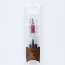 깃털펜 만년필 모나미 올리카 투명 ef 0 38mm 슈퍼 파인 스테인레스 스틸 팁 칼렘 스타일로 플룸 캘리그래피 문구, 분홍색