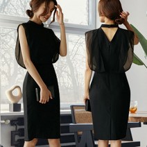 봄 여름 원피스 하객룩 상견례 나시 오피스룩 정장 여성 H 라인 프릴 쉬폰 슬림핏 결혼식