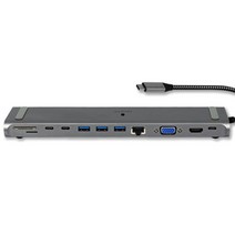 가이라 C타입 USB멀티허브 맥북허브 노트북 확장형 HDMI VGA RGB 출력 썬더볼트 도킹스테이션, 12IN1 멀티허브포트