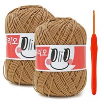 올리오실(70g)x2볼+코바늘 5/0호(3.0mm), 704_캬라멜