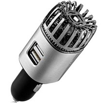 자동차 차량 공기청정기 미국 이오나이저 이중 USB 충전기 12V 플러그인 이온 항균 탈취기 차량 연기 냄새 제거-611910, 매트 화이트