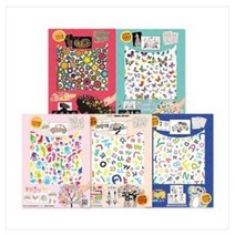 신우 미술놀이 키트 스티커놀이 5종 (꽃/나비/한글/손발/알파벳), 손발