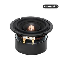 AIYIMA 1Pcs 4인치 오디오 스피커 48옴 25W 풀레인지 하이파이 스피커 총알 책장 데스크탑 가정용 스피커, 8옴 25W 라운드