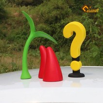 (카앤캠프) 3D 입체 자동차 안테나볼 물음표 새싹 악마 뿔 스티커 장식 튜닝 용품, 01 작고어린묘목 1P