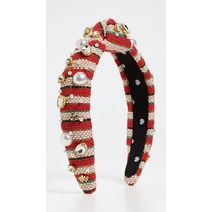 Lele Sadoughi 르르 사도기 펄 앤 크리스탈 슬림 매듭 헤어밴드