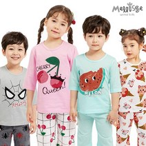 멜리스 국내생산 유아 아동 7부 내의 실내복 상하세트 자가드 슬러브 봄 여름 가을 2