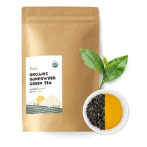 미국직구 페샤 자연유래 녹차 화약 루즈 리프 티 재판매 가능 크래프트 백 포장 10 OZ 양조 120컵, 수량, 상세참조