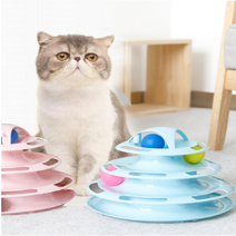 고양이 4단 라운드 트랙 공놀이 분리불안 장난감, ONE SIZE